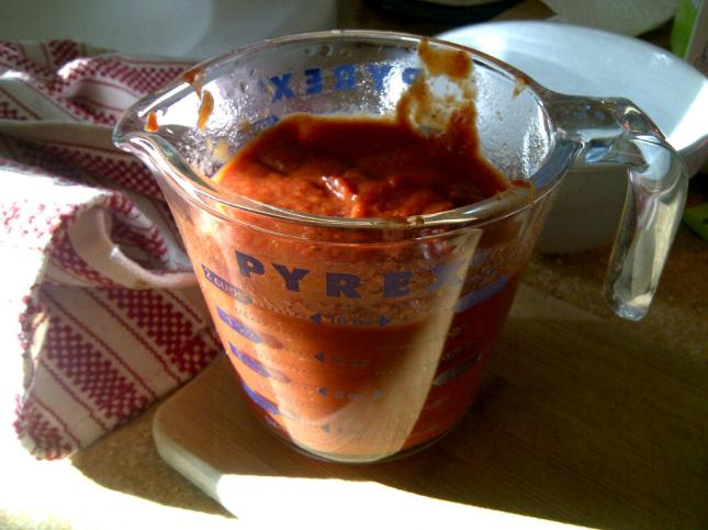 2 cups of Spicy Homemade Low-carb Ketchup! 
